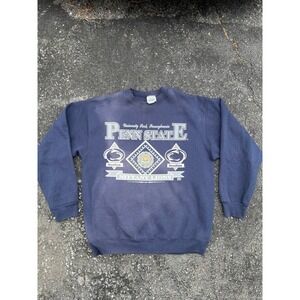 Vintage 90s Penn State Nittany Lions Sweatshirt 20/20 Sport Navy Blue Mens Large